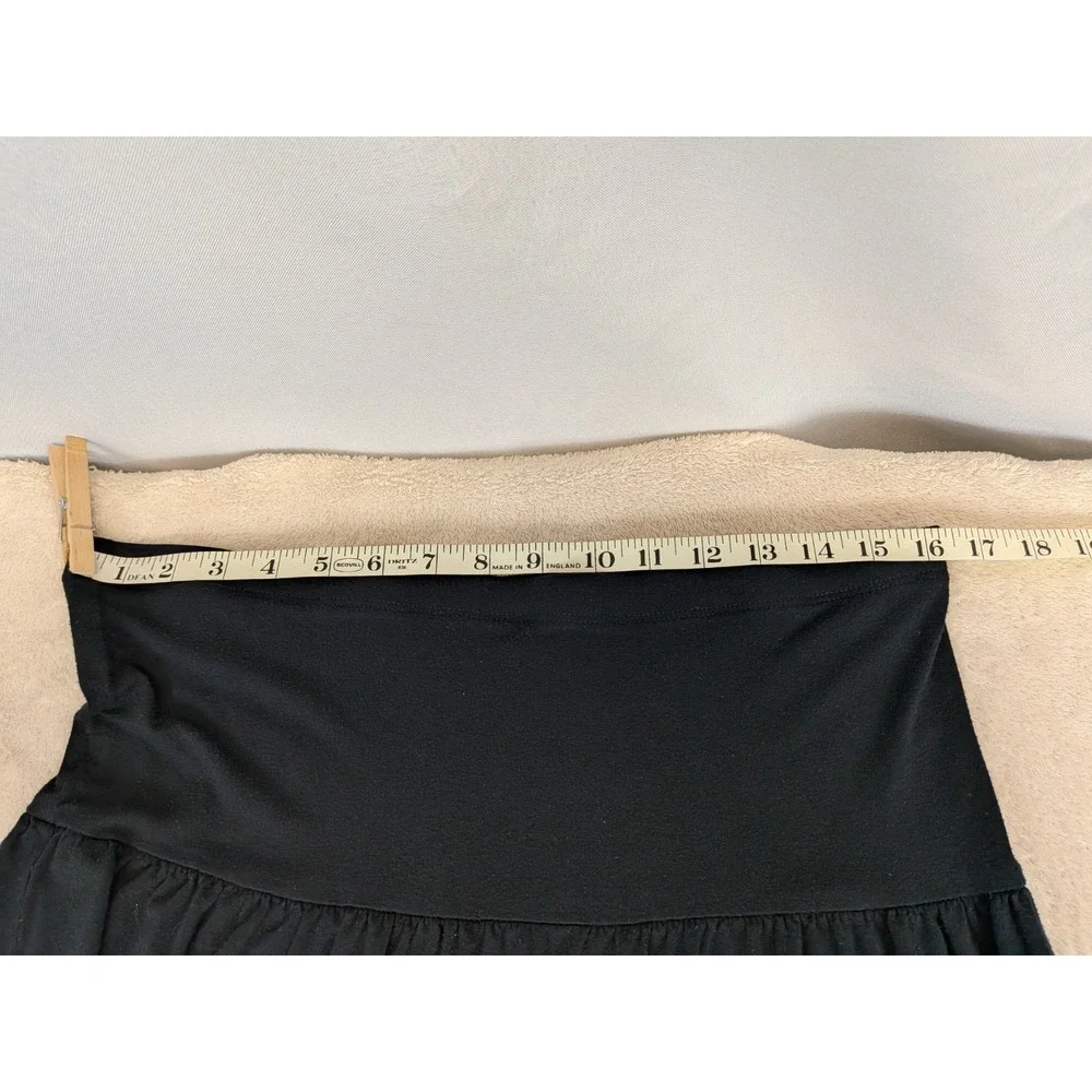 Karen‎ Kane Tiered Midi Skirt XL Black Ruffle Boho Gothic Modest Made in USA